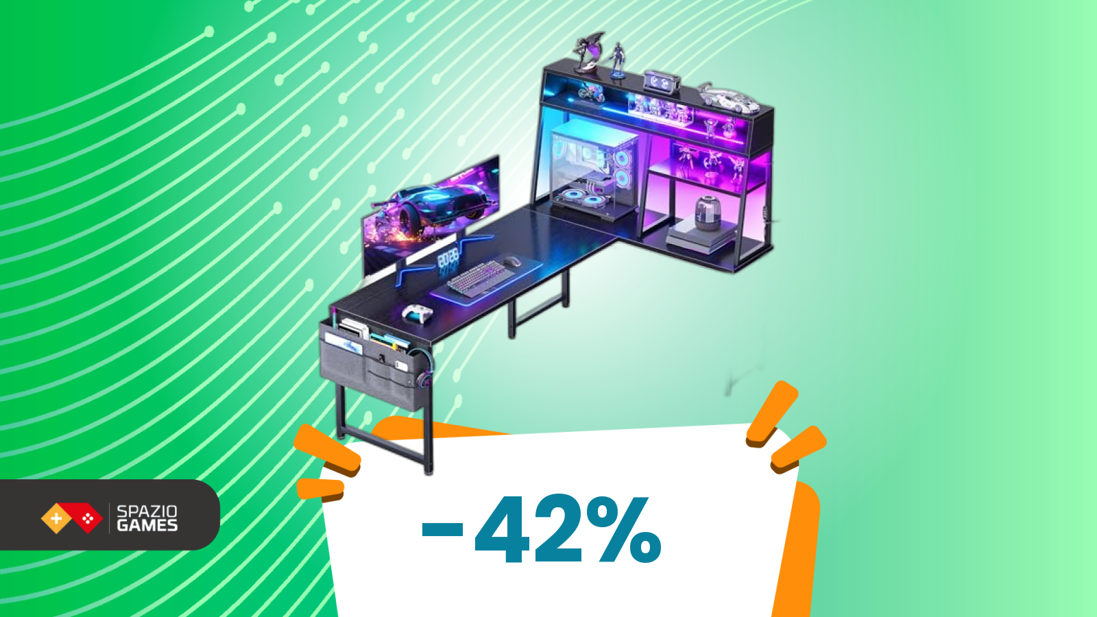 Scrivania Gaming LED angolare (-42%)