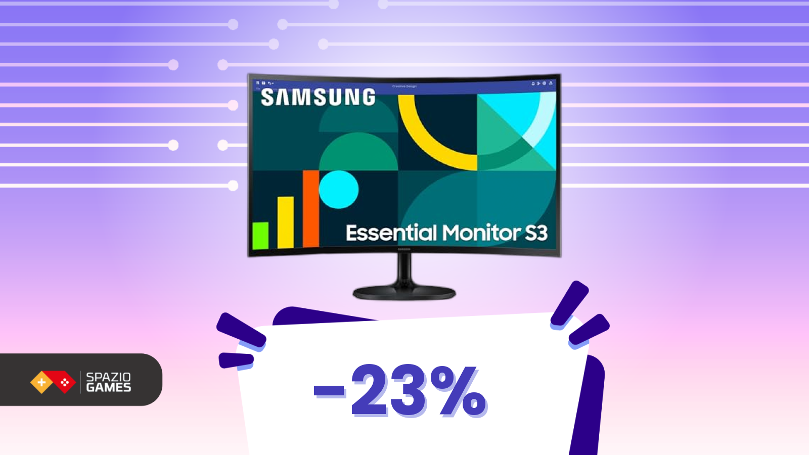 Monitor Samsung basic ma curvo, oggi in forte sconto su questo modello