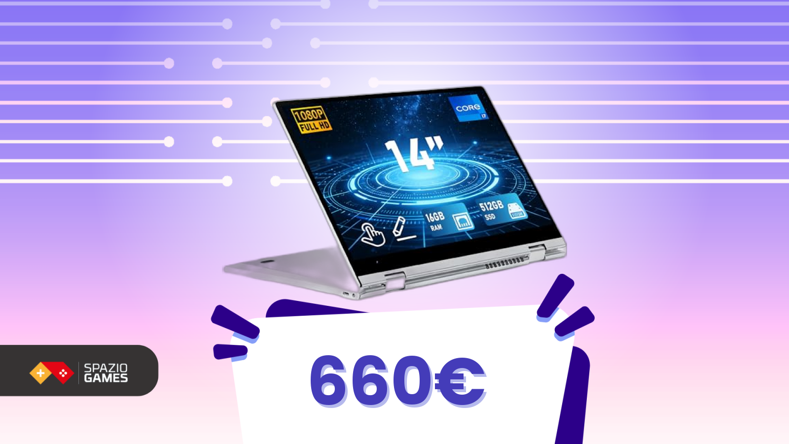 Non è il solito notebook: apertura a 360° e sconto mai visto prima
