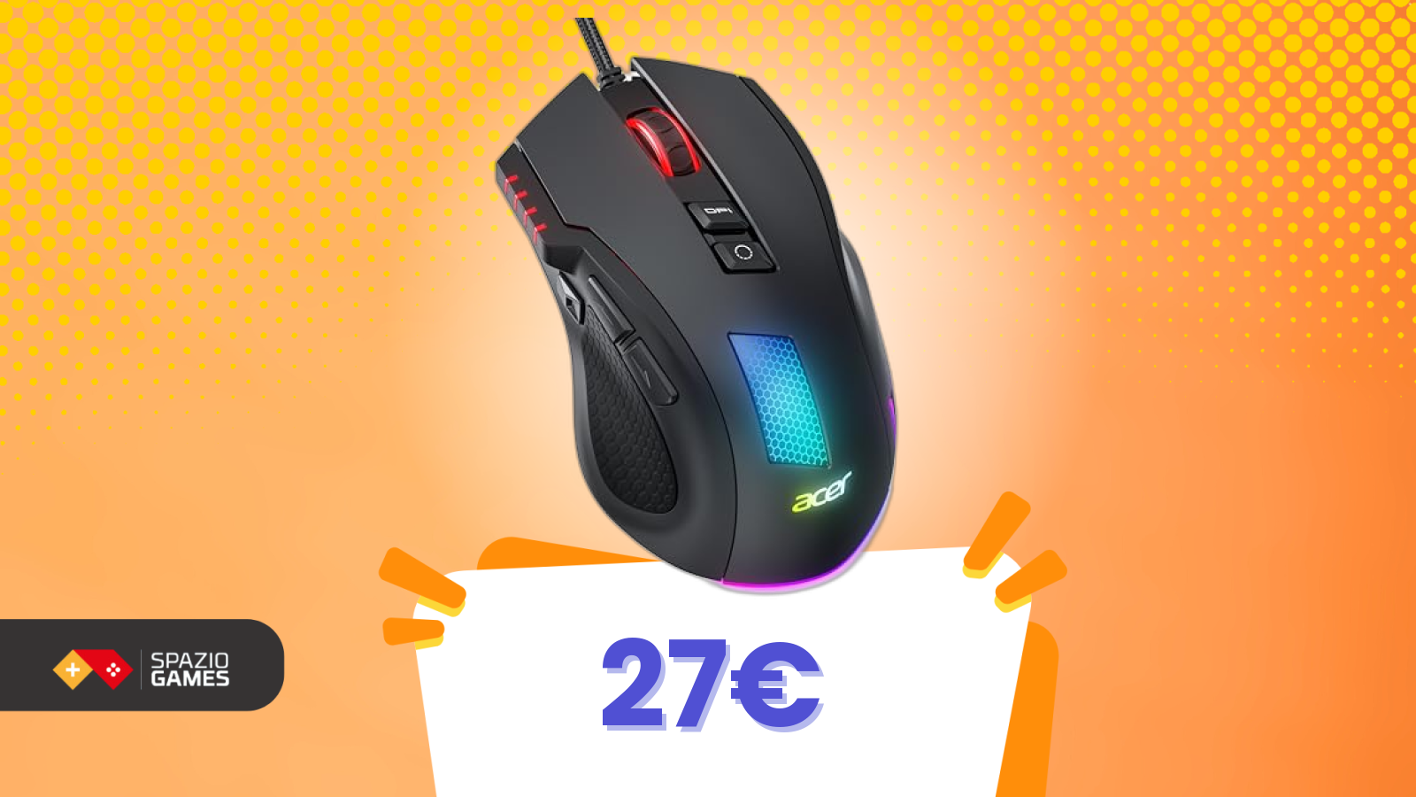 Tanti pulsanti, RGB a volontà e sconto: questo mouse Acer è irresistibile oggi