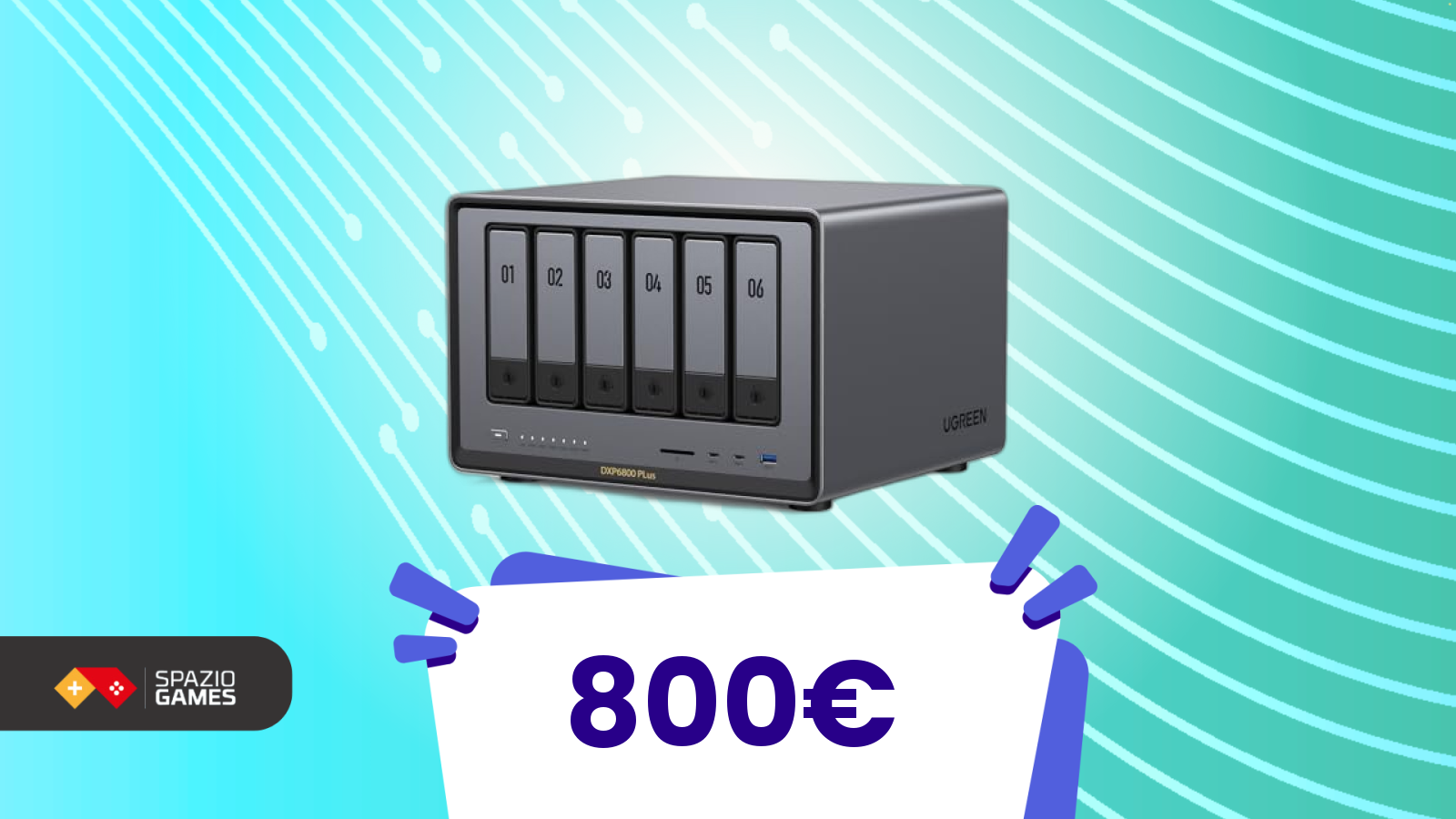 NAS 6 vani scontato di 100€: zero complicazioni, solo dischi da inserire