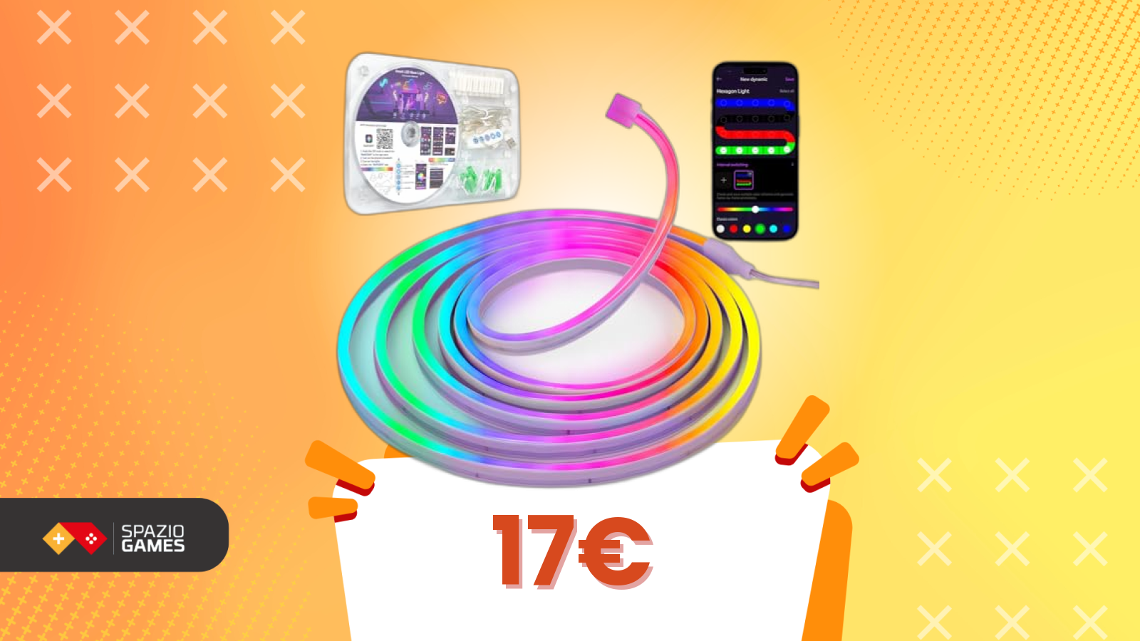 Illumina casa con 3 metri di luce smart: striscia neon a 17€