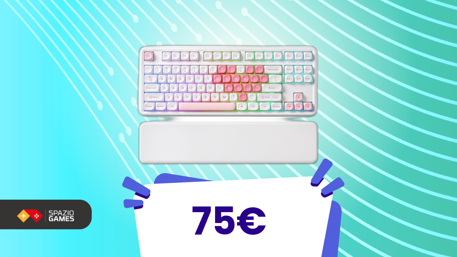 Design bianco, tasti colorati, feeling meccanico: l’affare di oggi sulle tastiere