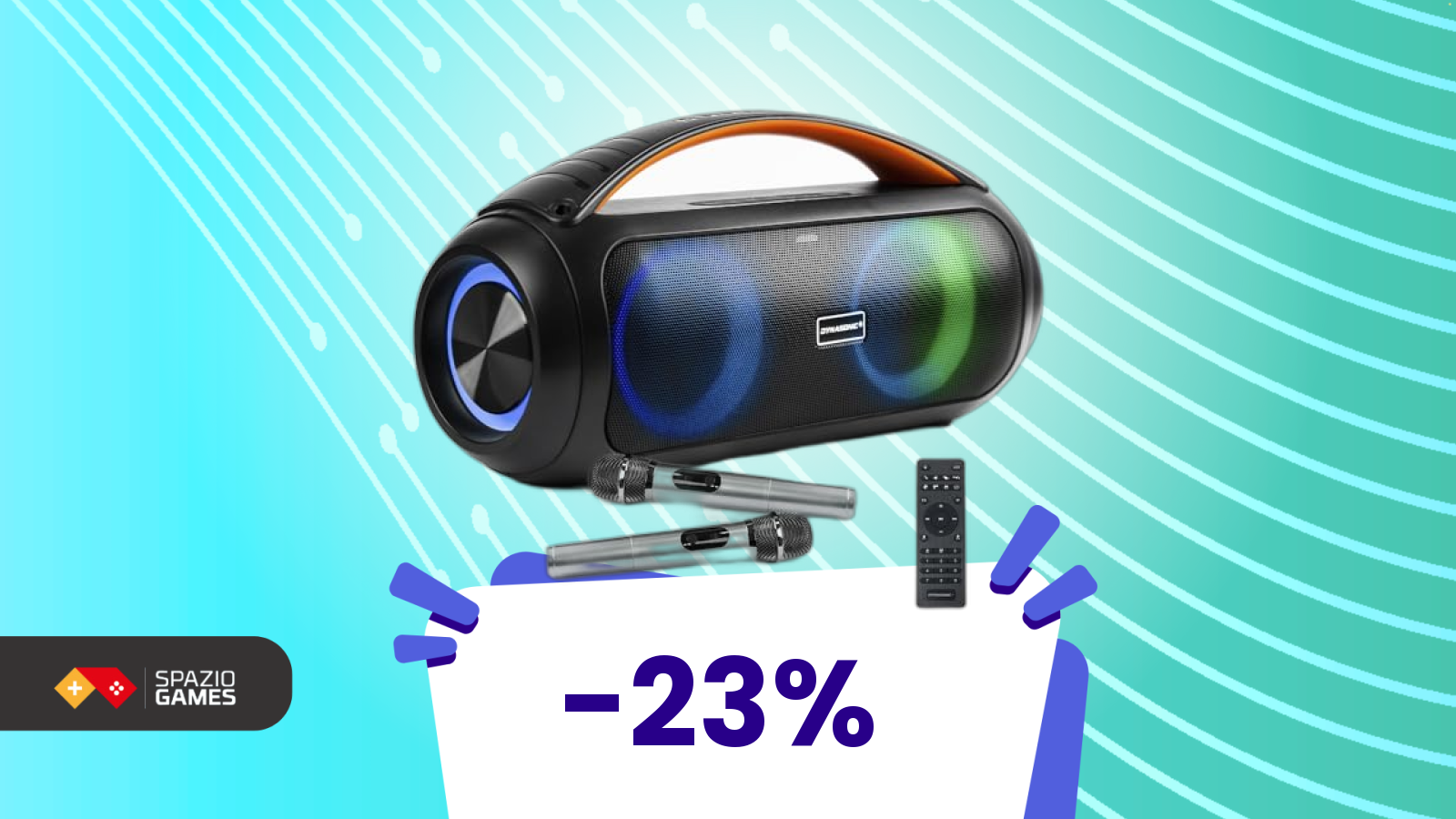 Anteprima: Offerta pazzesca: speaker portatile sotto i 50€ con doppio microfono incluso