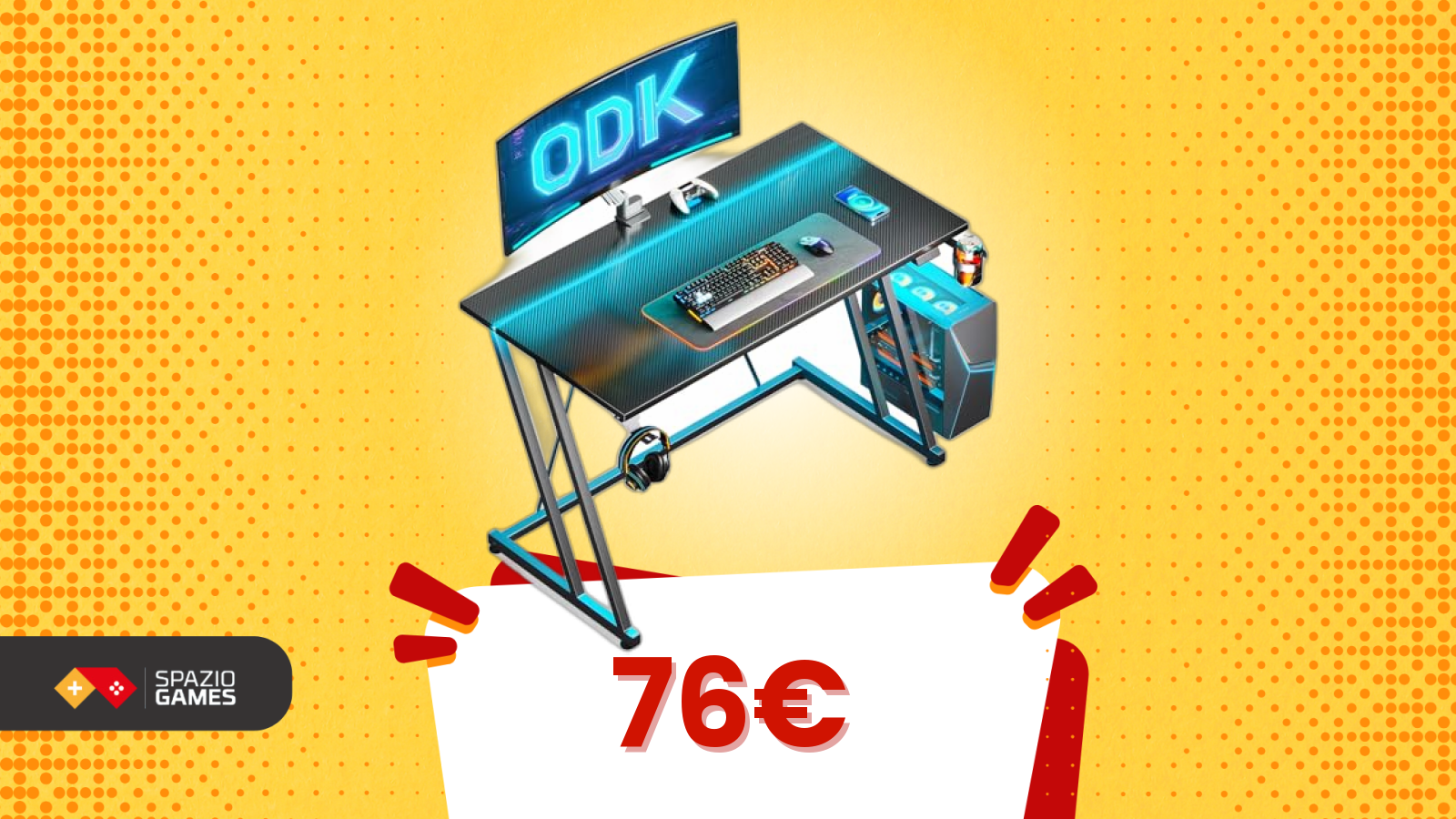 Anteprima: Solo 75€: la scrivania gaming compatta che ospita anche un monitor ultrawide