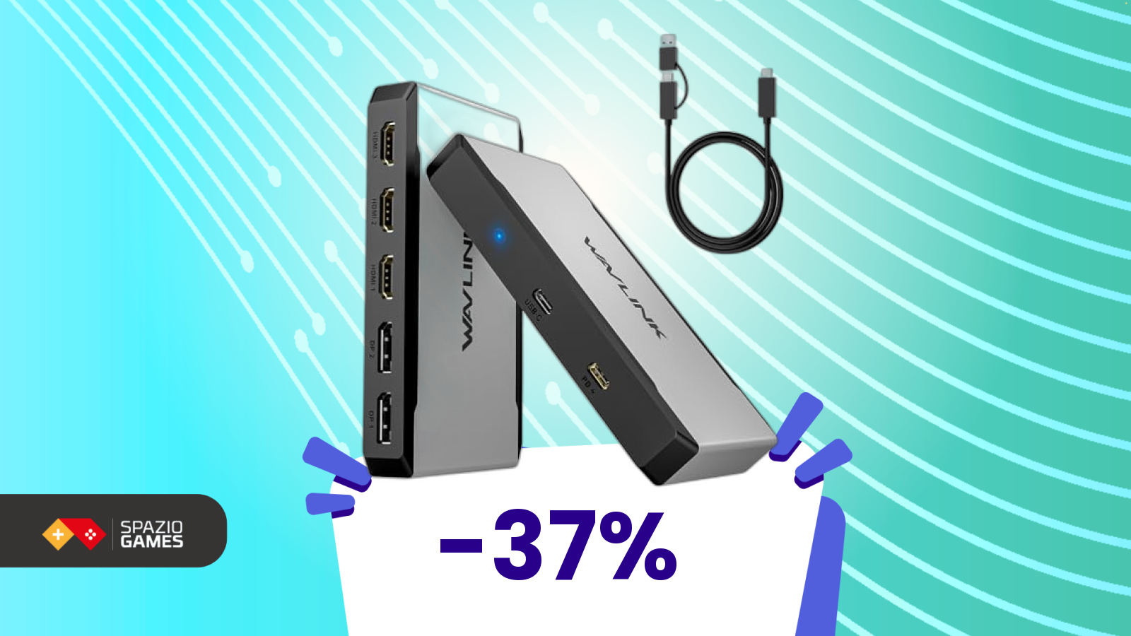 Anteprima: Se usi più monitor, questa docking station oggi è ancora più interessante grazie al -37%…