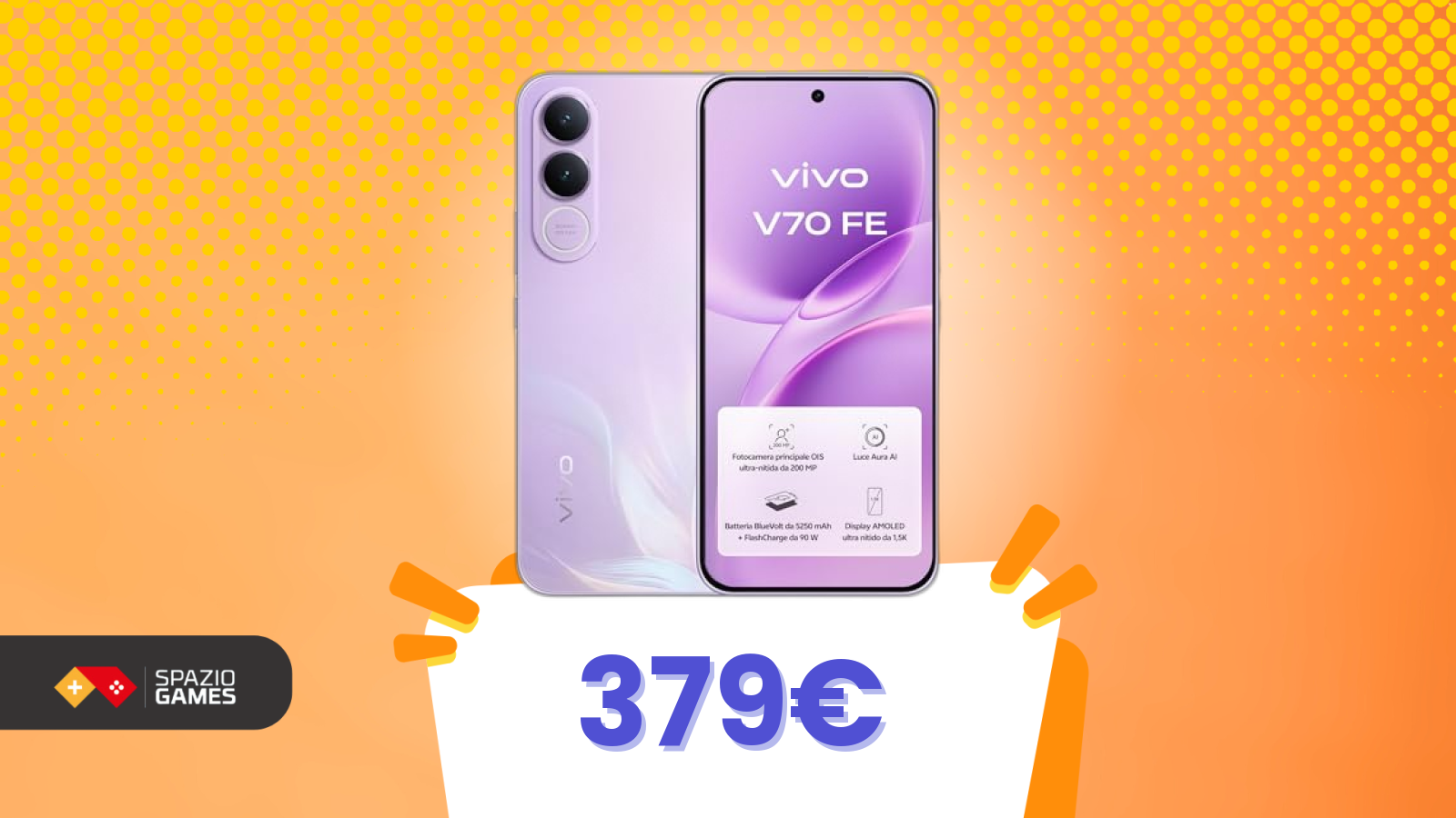 Anteprima: Smartphone vivo V70 FE in OFFERTA a soli 379€!