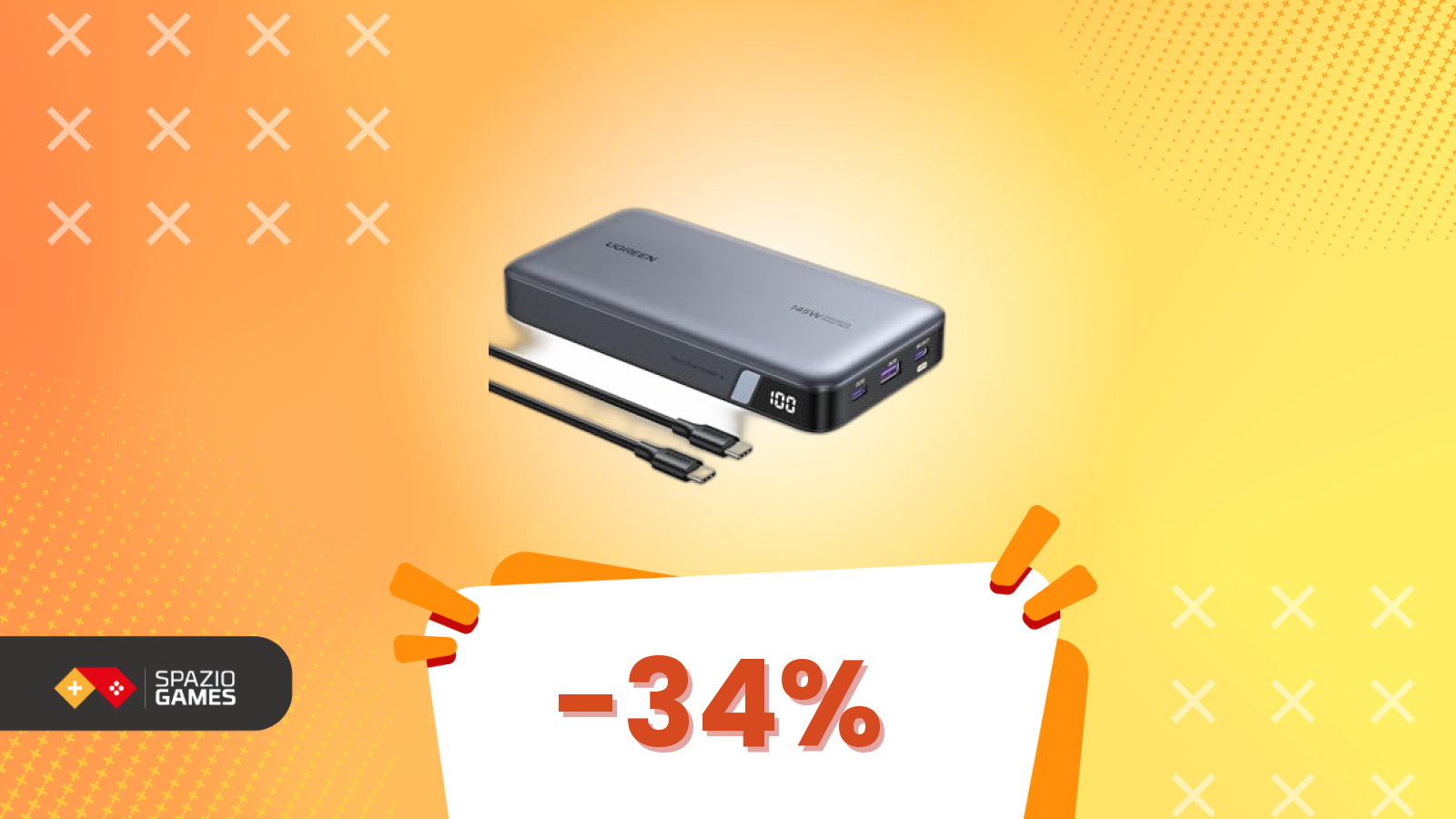 Anteprima: Dimentica i powerbank base: con lo sconto Amazon, vai subito sul 145W