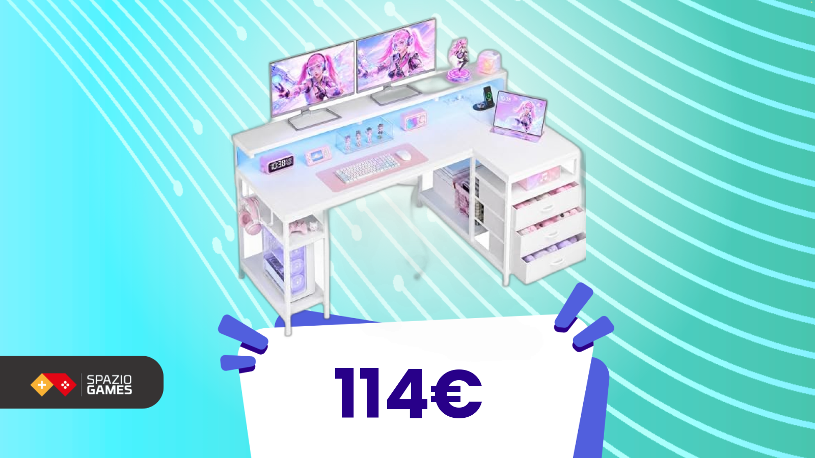 Anteprima: Setup completo con LED? Ecco la scrivania angolare perfetta (oggi in offerta)