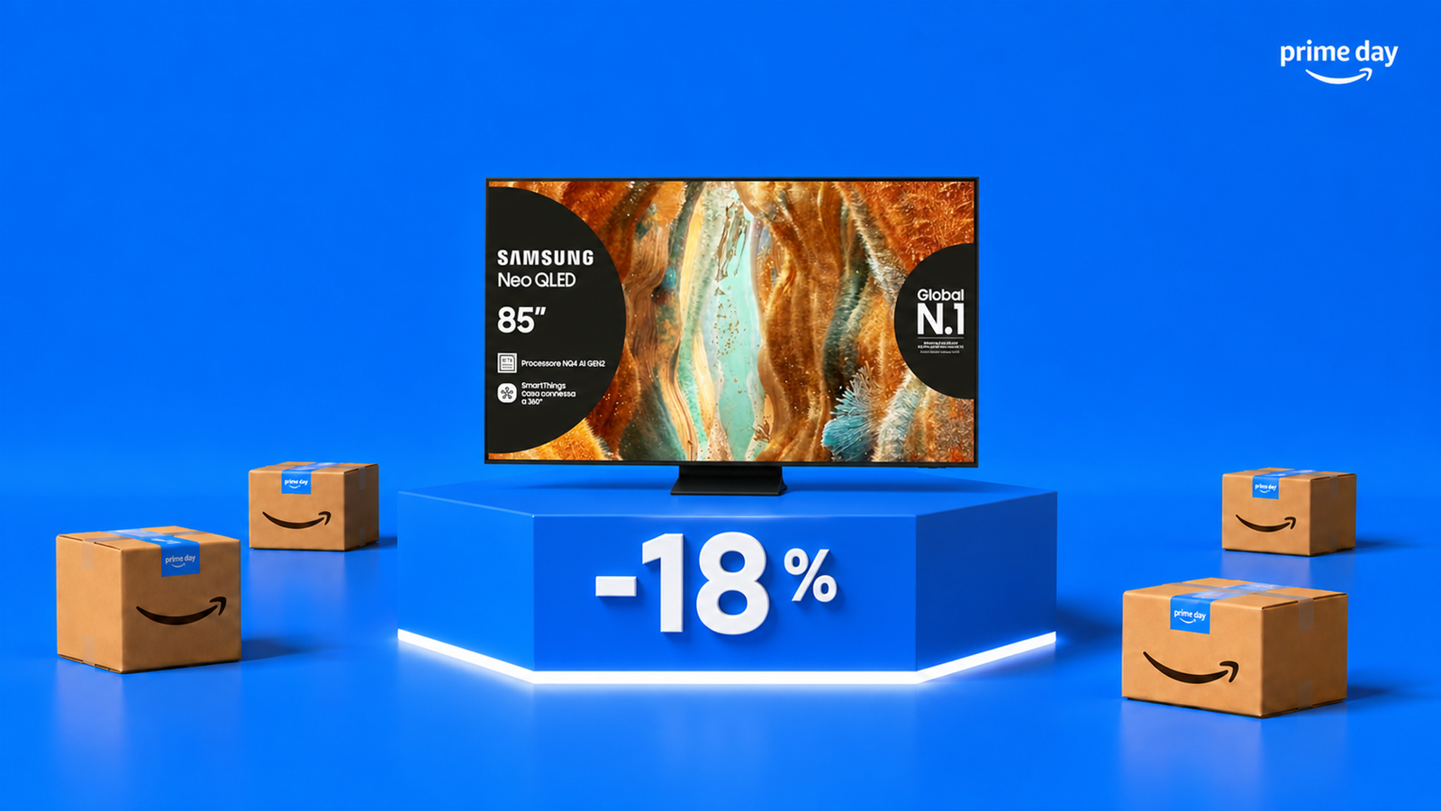 La smart tv Samsung Neo QLED QN74F ora fa risparmiare 270 euro