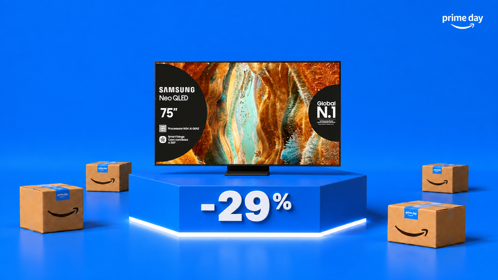 Samsung Neo QLED QN74F scende di 400€: la smart TV fa gola