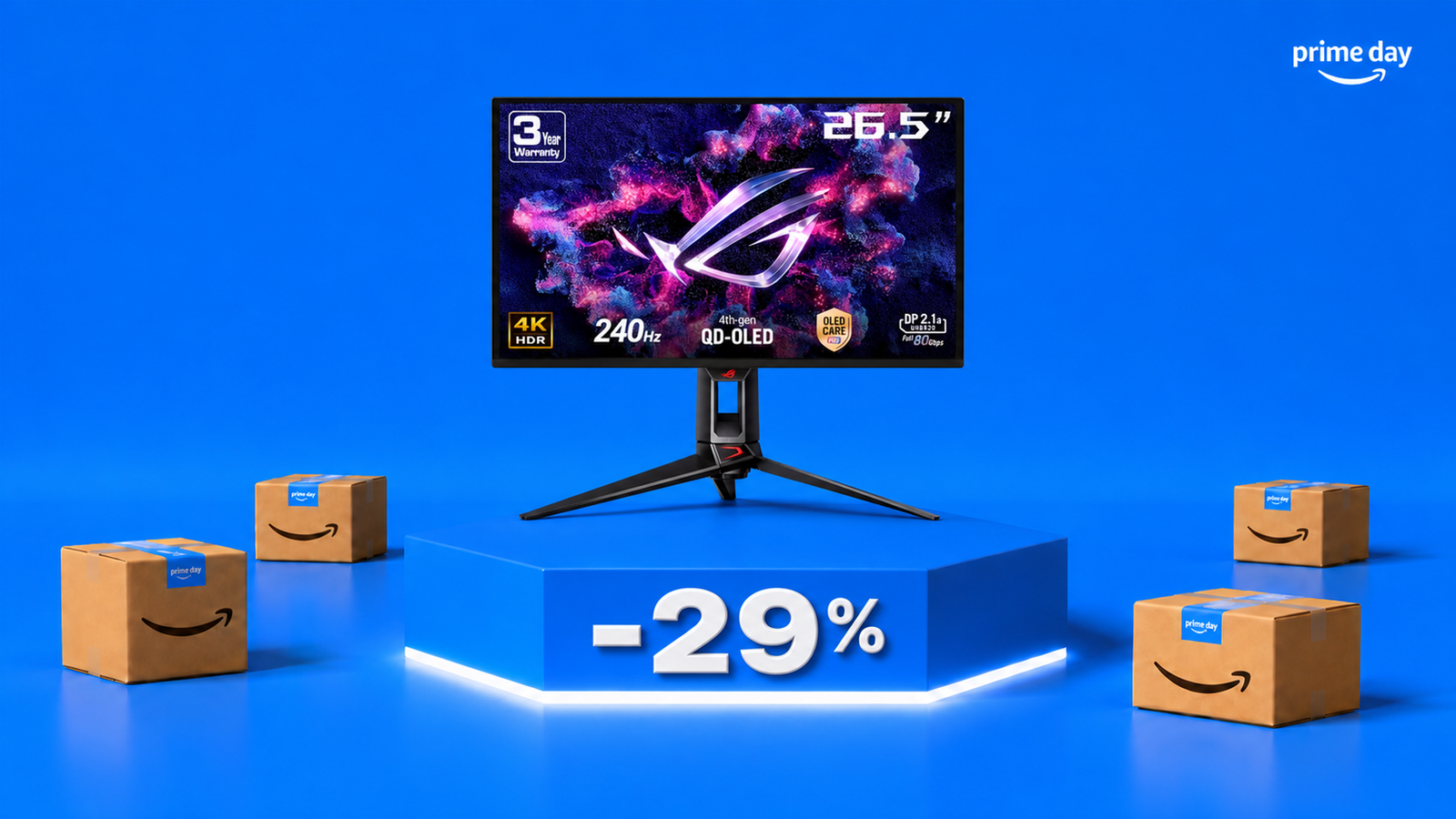 ASUS ROG Swift OLED PG27UCDM cala di 350€: offerta da cogliere