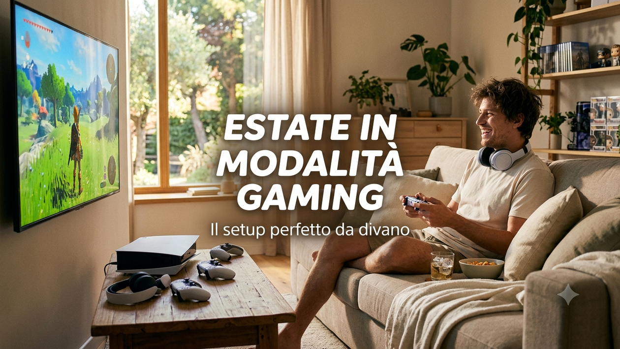 Immagine di Estate in modalità gaming: il setup da divano che piacerà a te e alla console