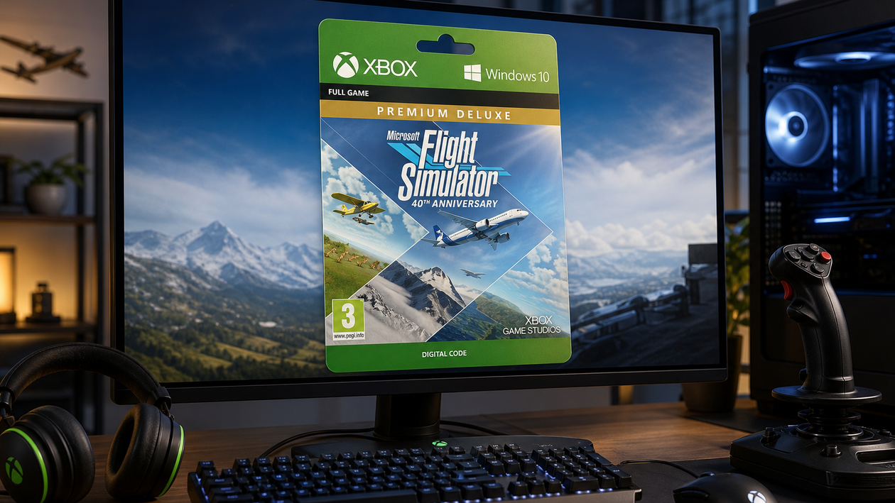 Immagine di Cabina completa a 41,99€: Flight Simulator Premium Deluxe su Amazon