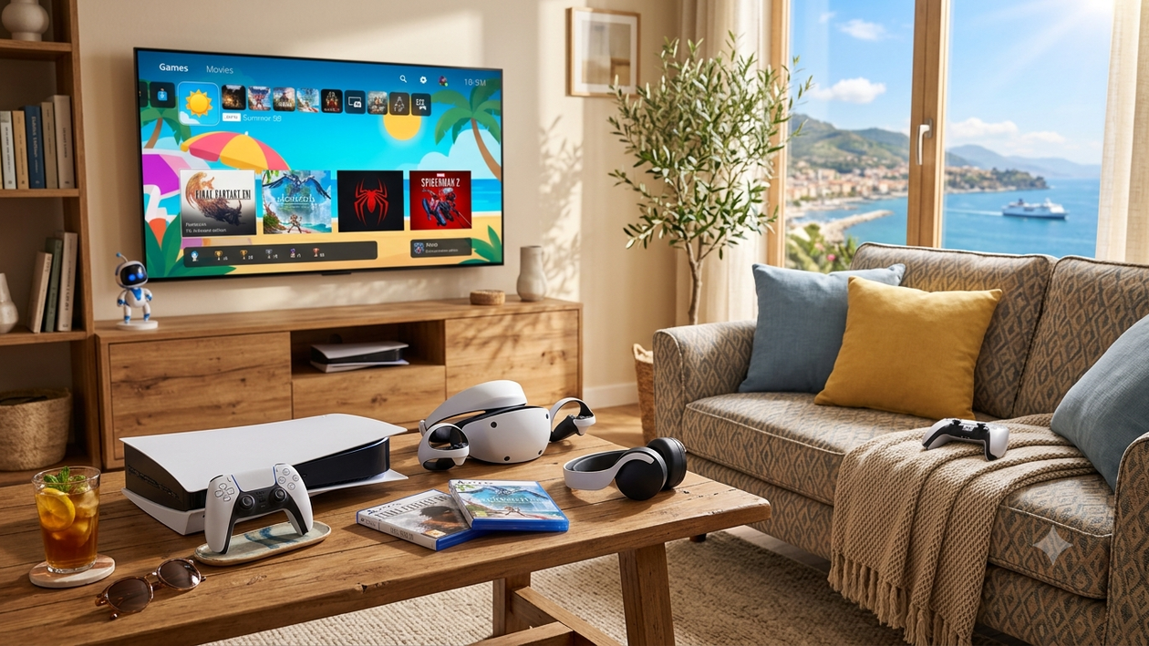 Immagine di Estate su PlayStation: giochi PS5 da recuperare e accessori da salotto