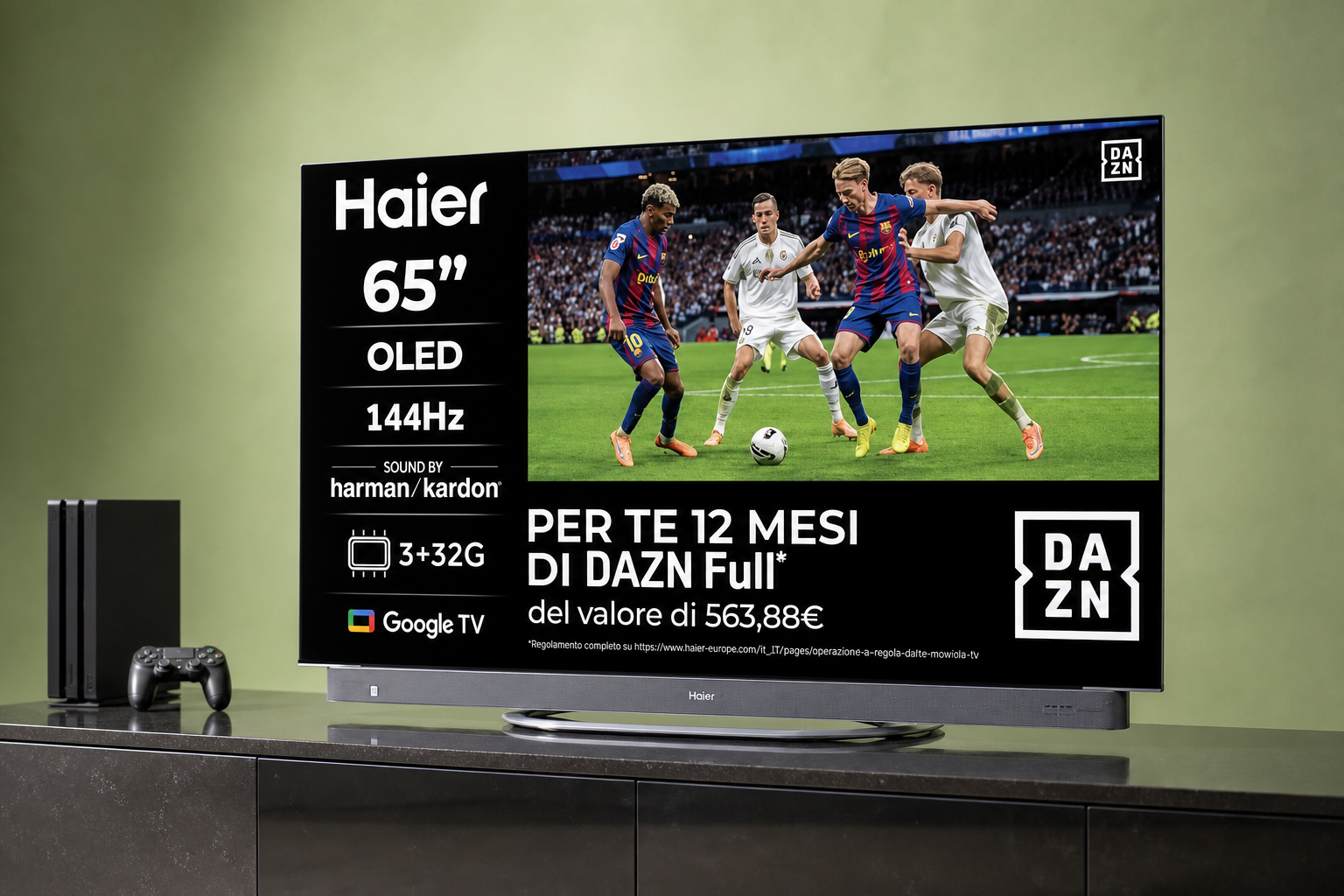 Anteprima: TV OLED Haier da 65 pollici al 53%, un affare per giocare a 144 Hz