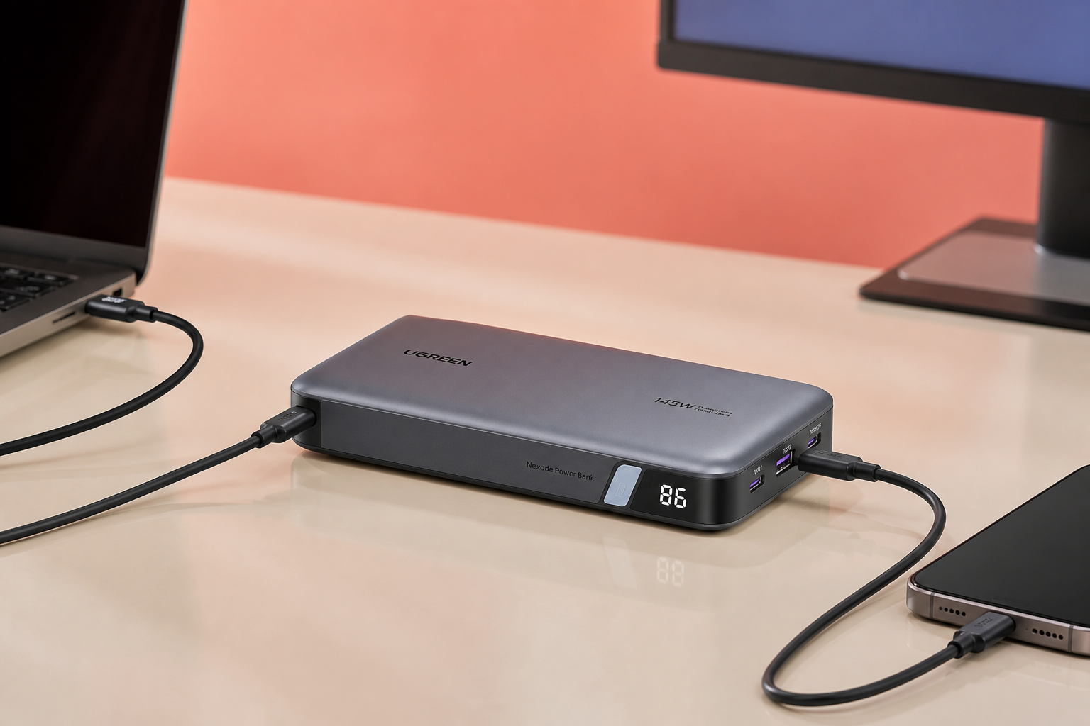 Anteprima: UGREEN Nexode 145W a 56,99€, ricarica il portatile anche fuori casa