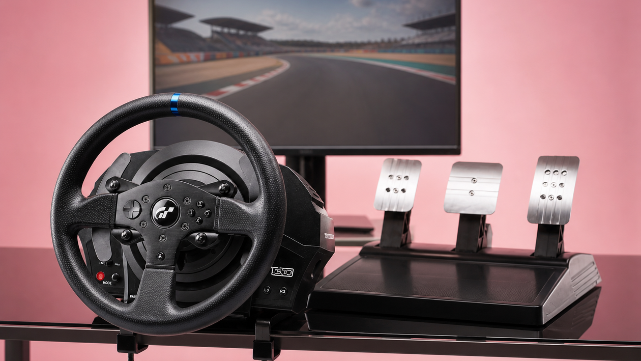 Immagine di Thrustmaster T300RS GT a 251,41€, guida e tre pedali per PS5 e PC