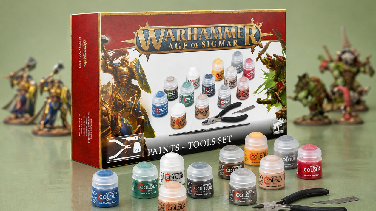 Immagine di Warhammer Age of Sigmar Paints + Tools a 33,60€, il kit per cominciare
