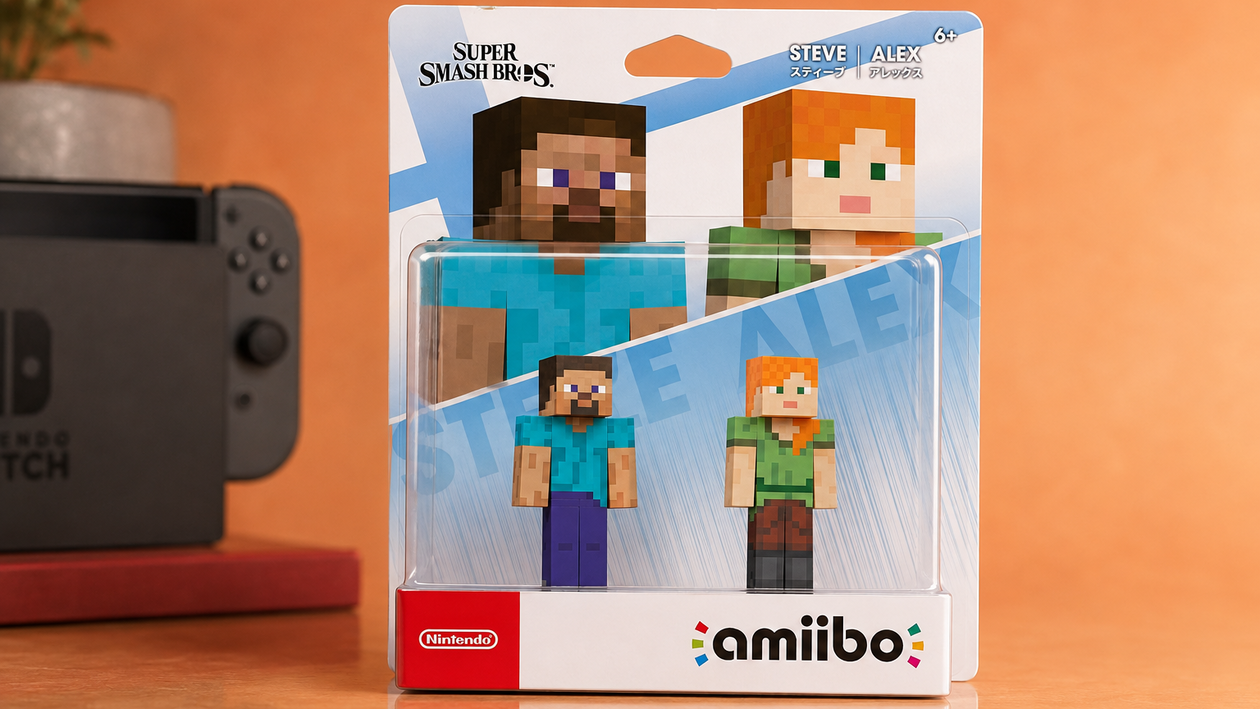 Immagine di Steve & Alex insieme a 18,53€: il double pack amiibo per fan di Minecraft