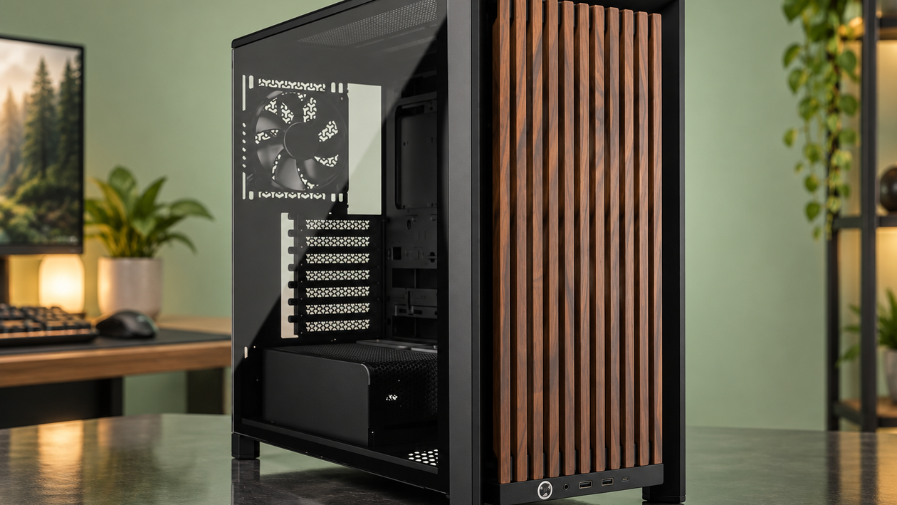 Immagine di Corsair FRAME 4000D WOOD a 120,73€, quattro ventole per una build elegante