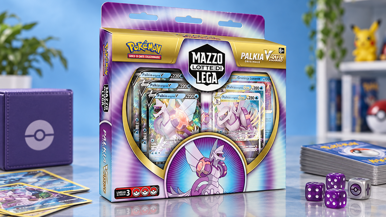 Immagine di Palkia V ASTRO da 39,90€ a 36,90€, il mazzo Pokémon pronto per la Lega