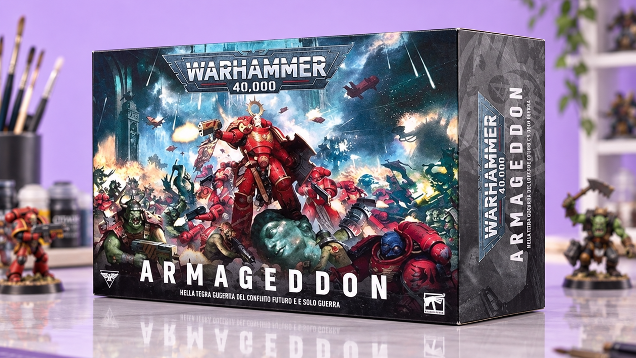 Immagine di Box Warhammer 40.000 Armageddon a 240€, minimo storico per 61 miniature