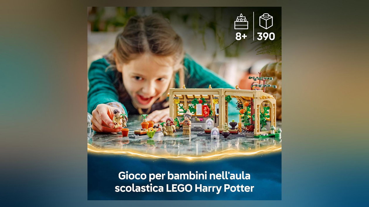 Immagine di LEGO Harry Potter Erbologia sotto i 40€, la serra con Hermione e Neville