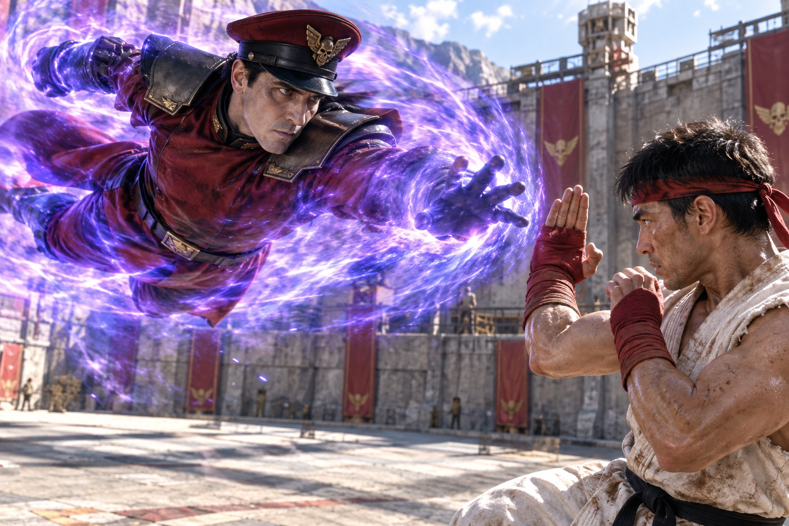 Street Fighter: M. Bison travolge Ryu con il Psycho Crusher in live action