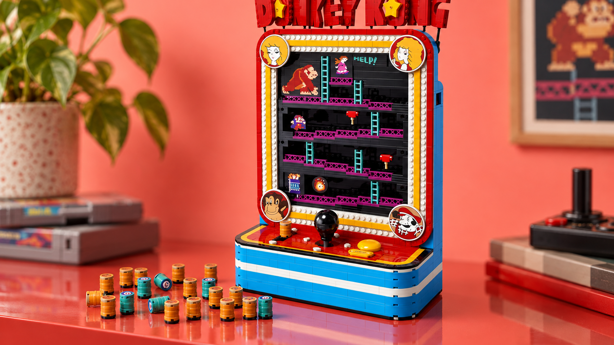 Immagine di LEGO Donkey Kong Arcade a 135,99€, il cabinato retrò che si anima davvero