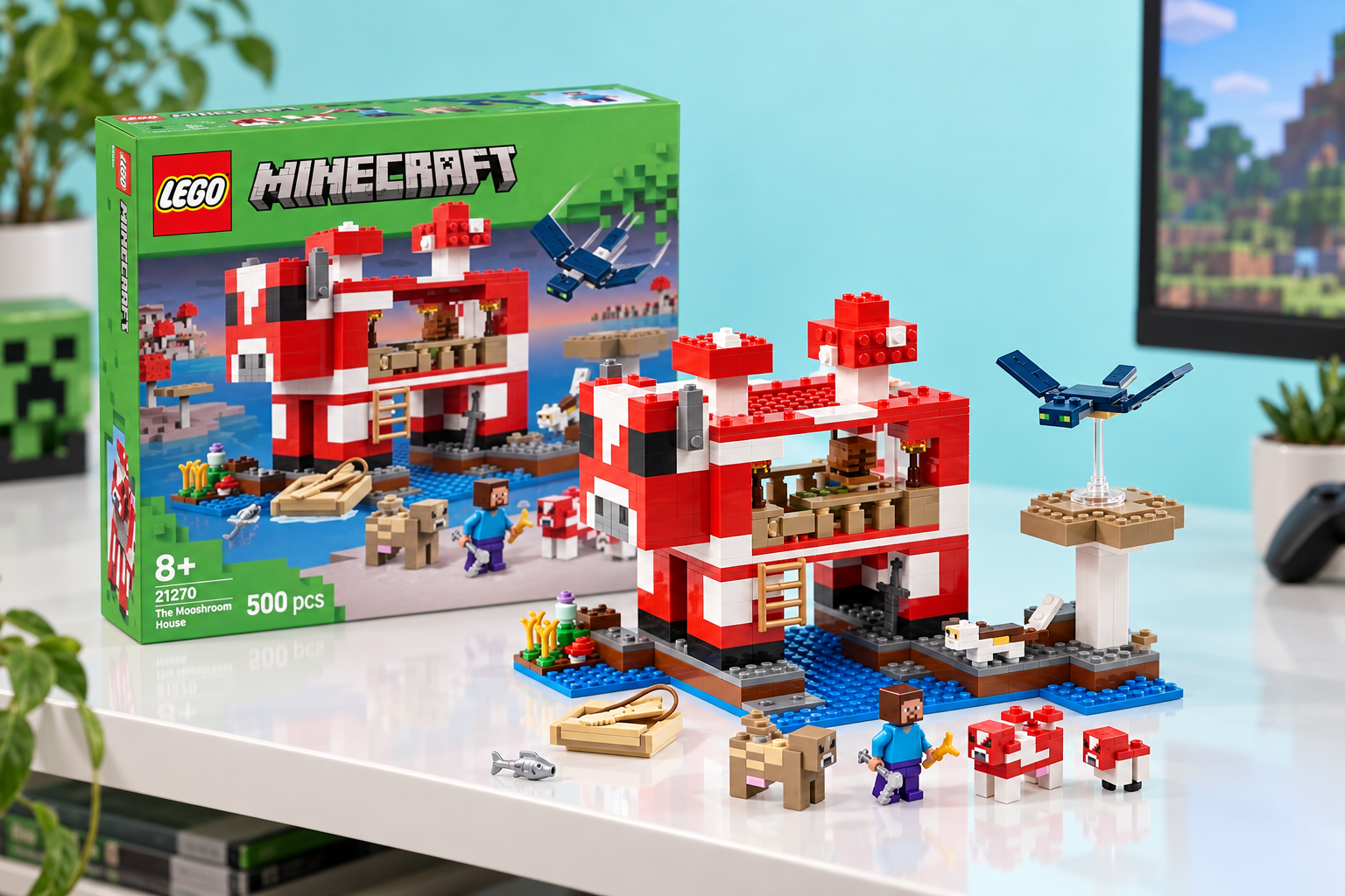 10€ in meno su LEGO Minecraft La casa del Mooshroom, da giocare e mostrare