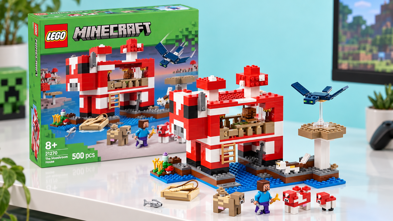 Immagine di 10€ in meno su LEGO Minecraft La casa del Mooshroom, da giocare e mostrare