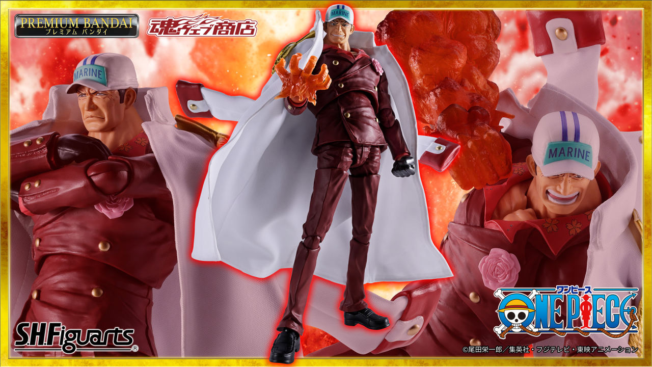 One Piece: Sakazuki (Akainu) scatena il potere del magma nella nuova SH Figuarts