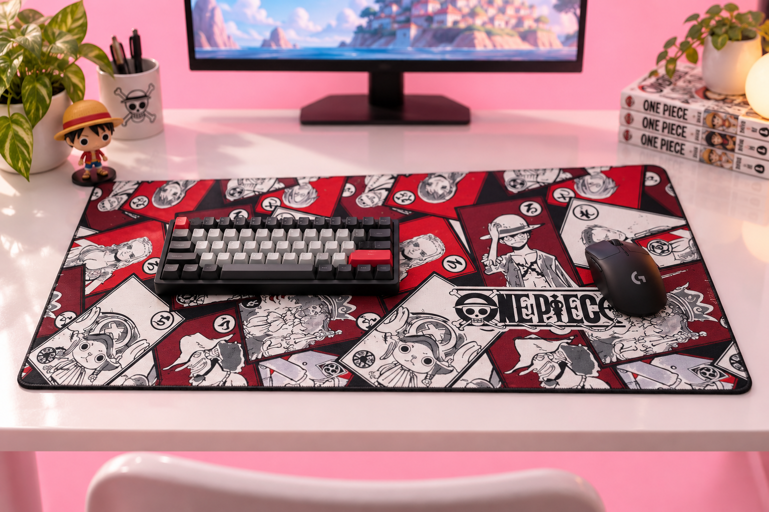 One Piece sotto i 16€ su Amazon, il tappetino XXL che copre tutto il setup