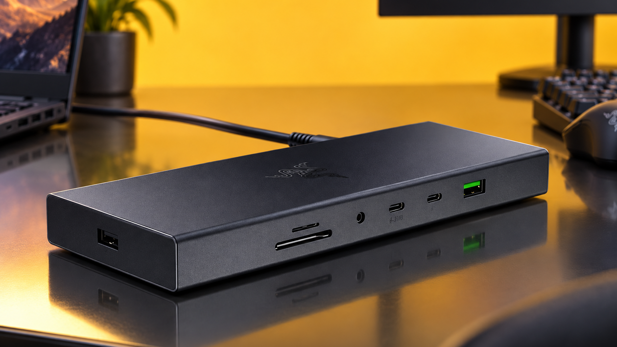 Immagine di Razer USB 4 Dock a 198,46€, 14 porte per un setup ordinato