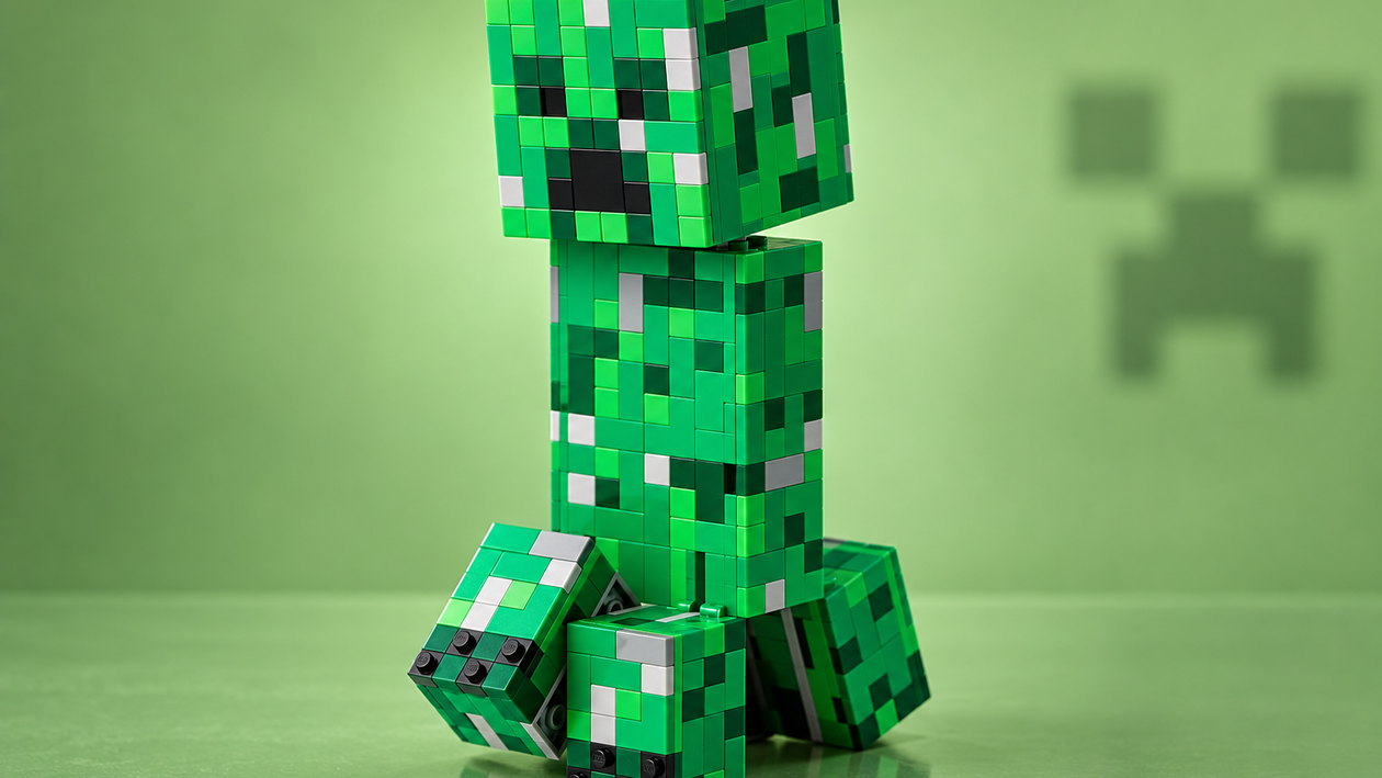 Immagine di LEGO Minecraft Creeper a 37,99€, si apre e nasconde il mini della prima versione