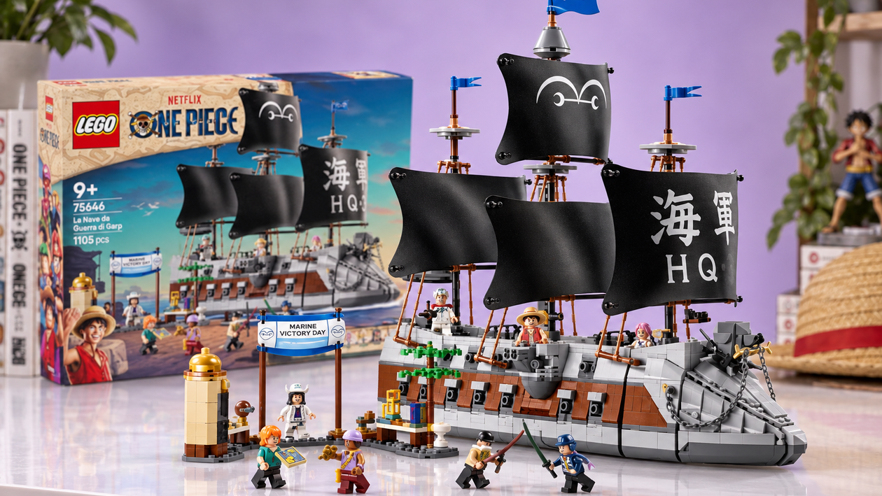Immagine di LEGO One Piece Nave da Guerra di Garp a 157,39€, 8 minifigure da esporre