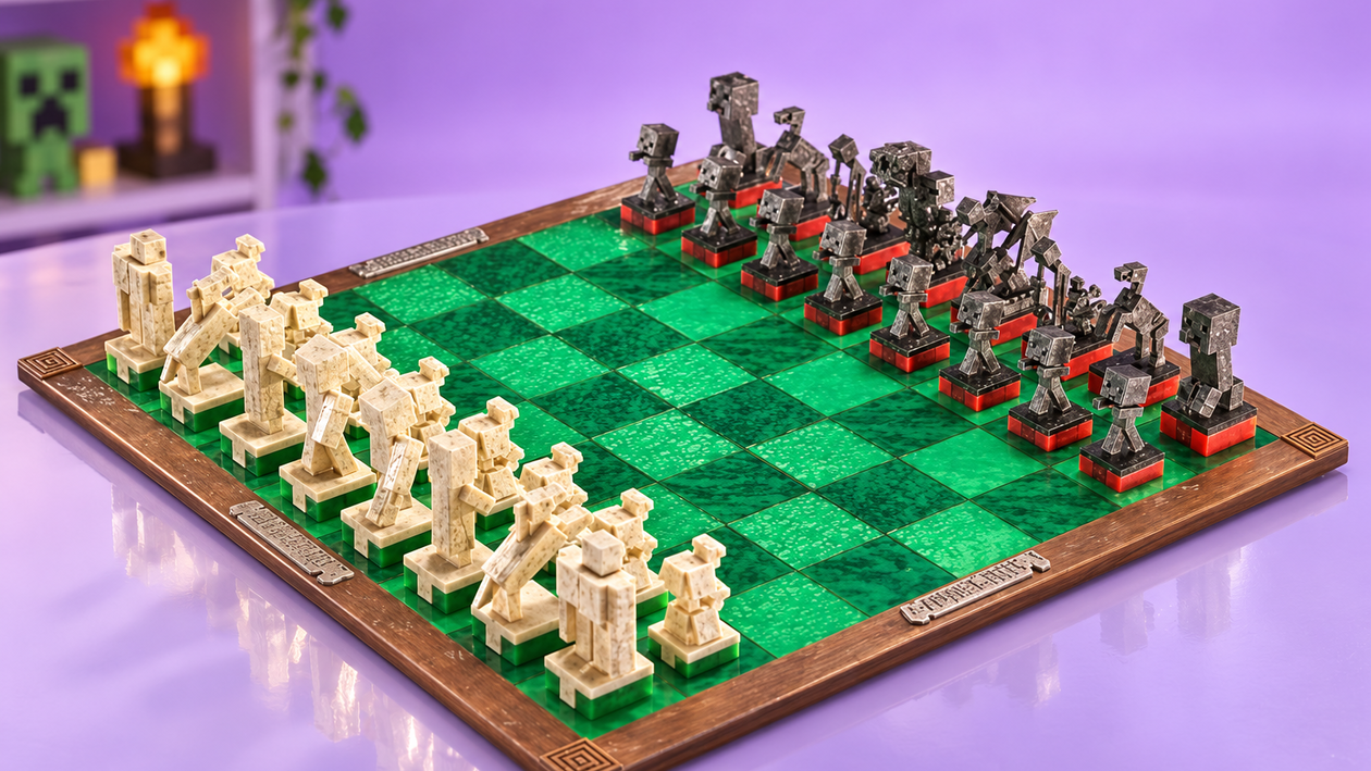 Immagine di Minecraft incontra gli scacchi: 32 pezzi per sfide da fan a 61,40€