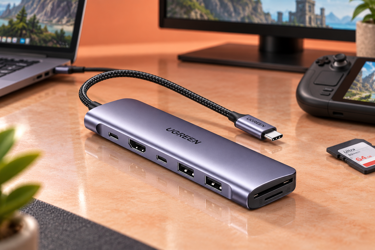 UGREEN Revodok 1071 a 20,20€, sette porte per laptop e Steam Deck
