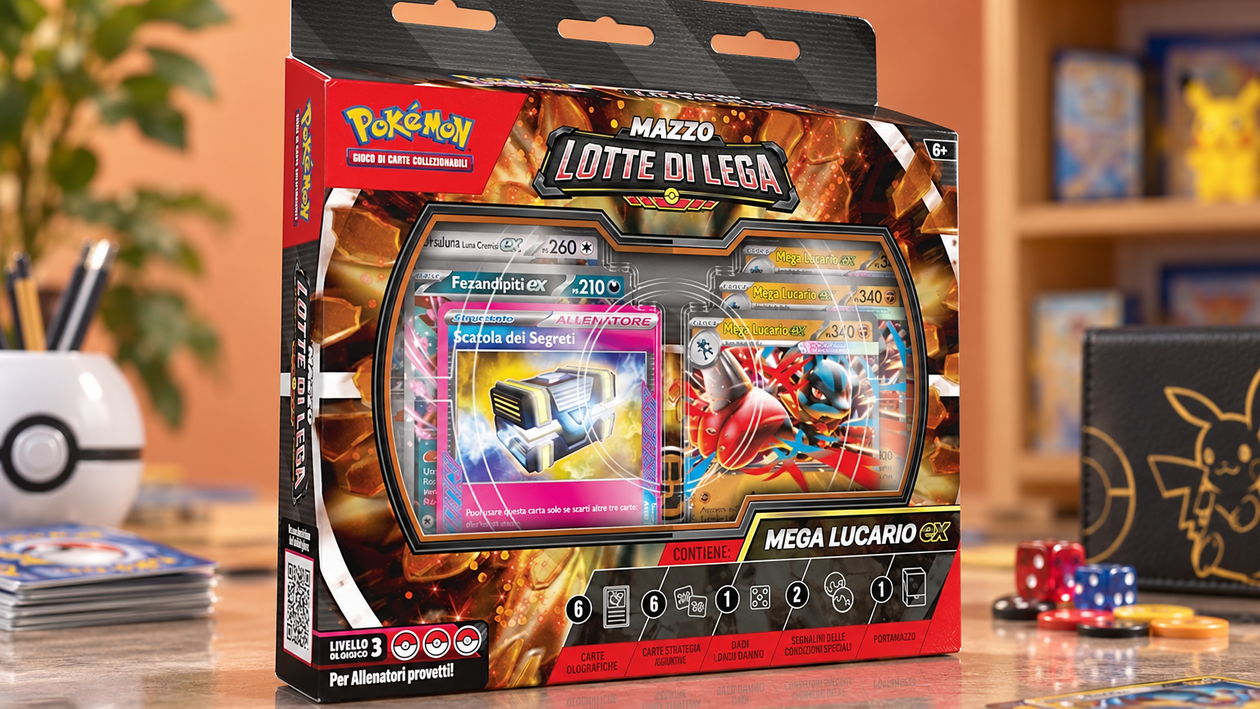 Immagine di Pokémon Mega Lucario-ex a 30,49€, 60 carte pronte per la prossima sfida