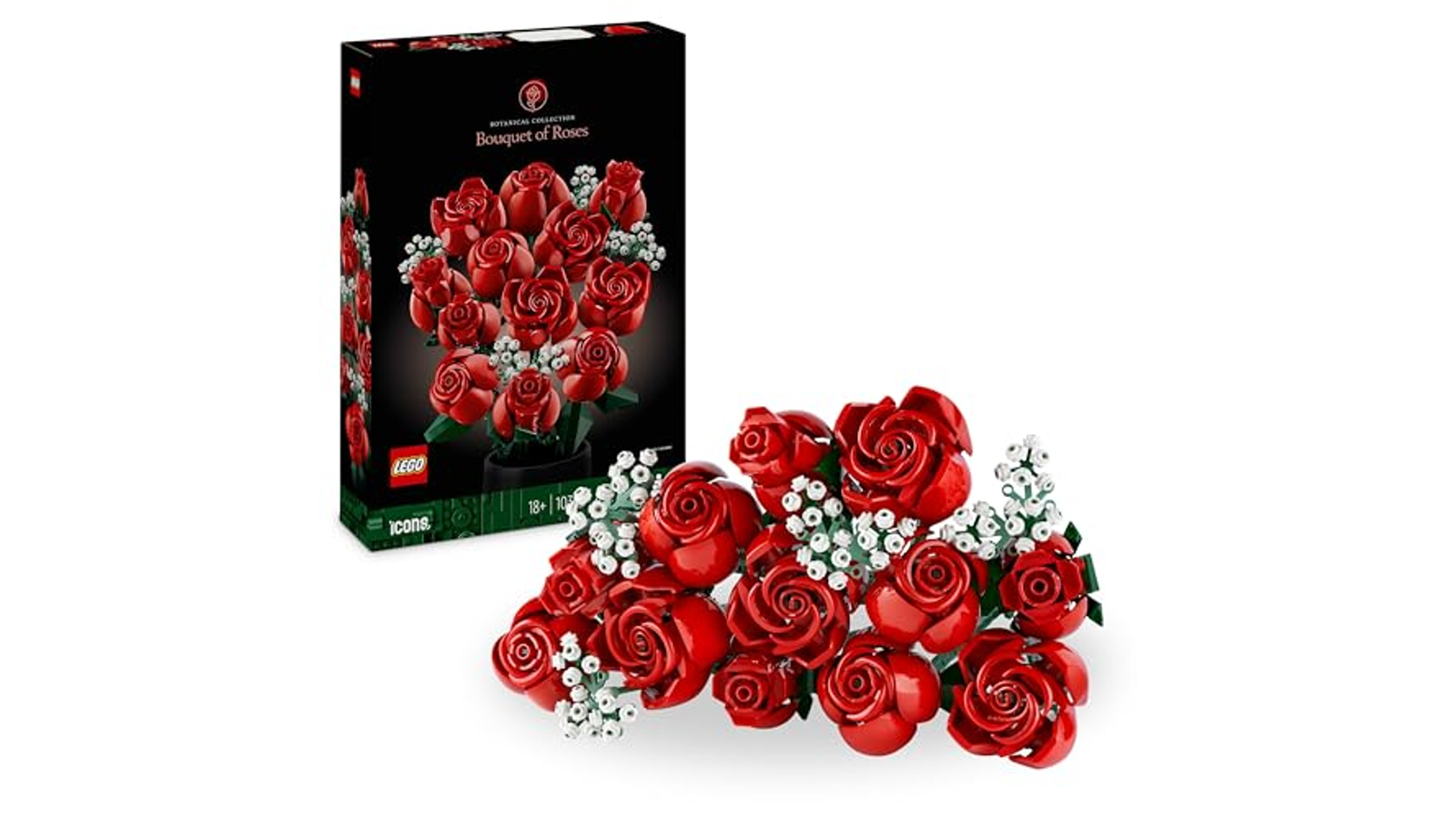 LEGO Botanicals Bouquet di rose a 43,99€, da costruire ed esporre