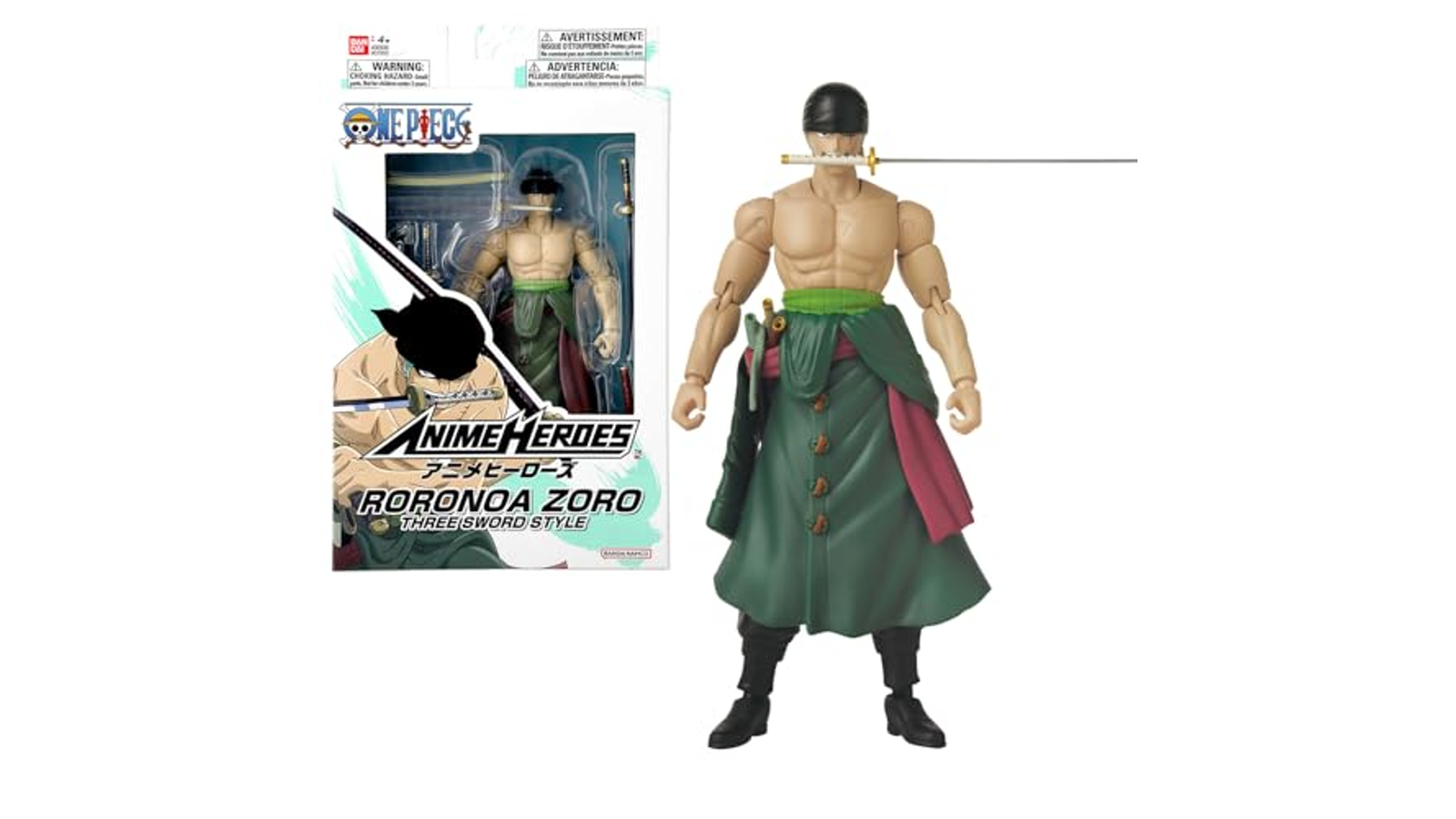 Bandai Anime Heroes Roronoa Zoro Three Sword Style a 18,99€, da esporre