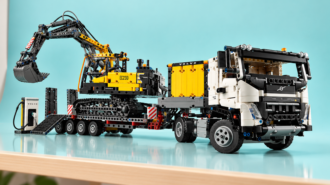 Immagine di Il camion LEGO Technic Volvo FMX costa 179€ e porta con sé un escavatore