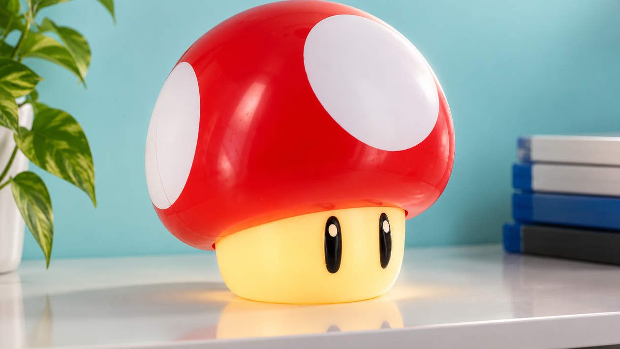 Immagine di Paladone Fungo Super Mario a 17,98€, premi e senti il «Level-Up»