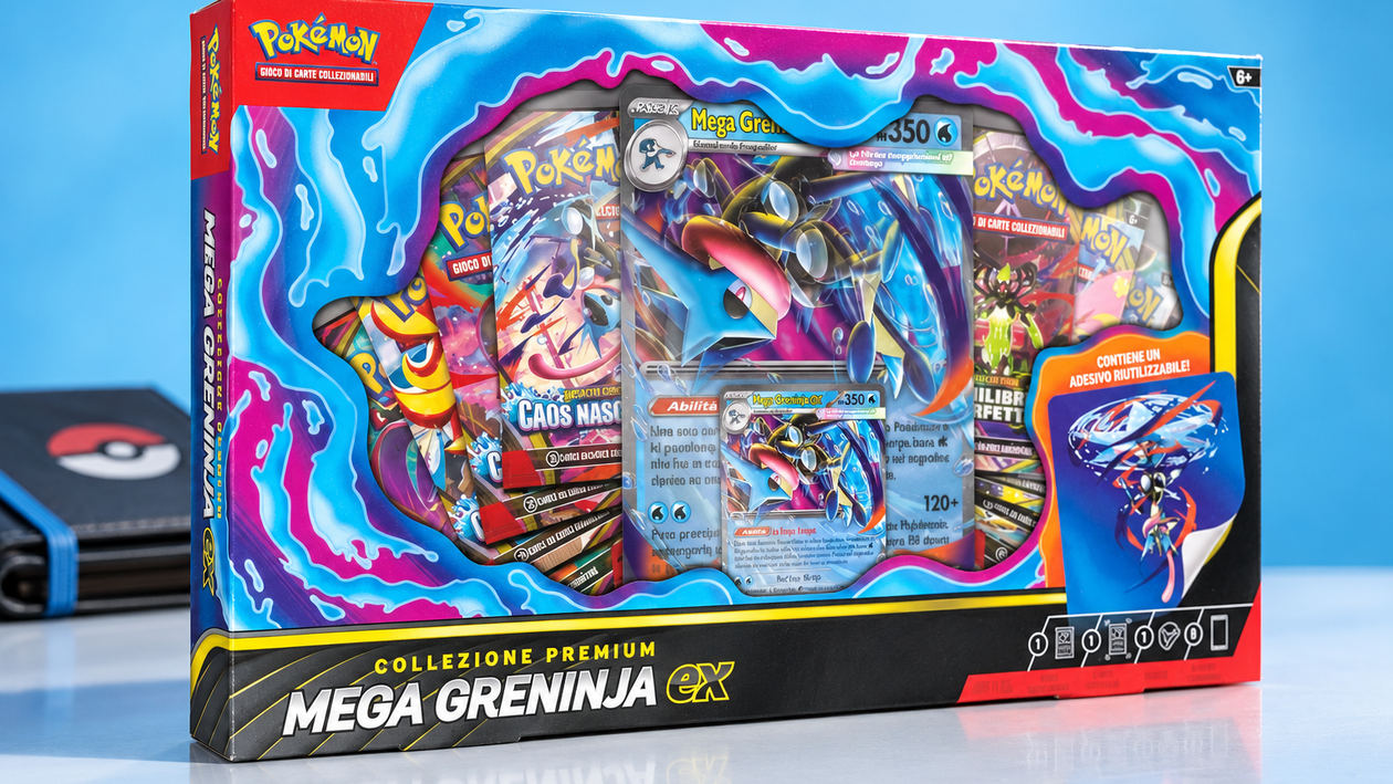 Immagine di Otto buste e una promo olografica: Pokémon Mega Greninja-ex a 39,92€