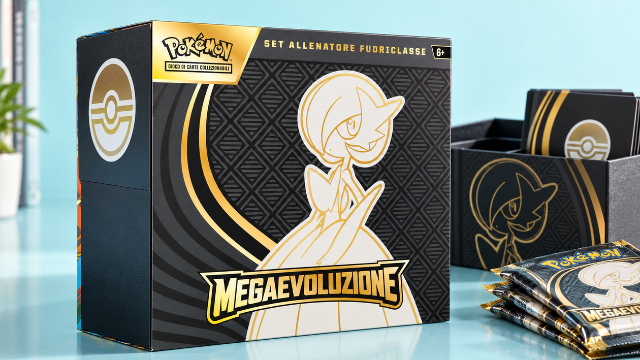 Immagine di Nove buste Pokémon Megaevoluzione a 50,82€, con promo e cofanetto