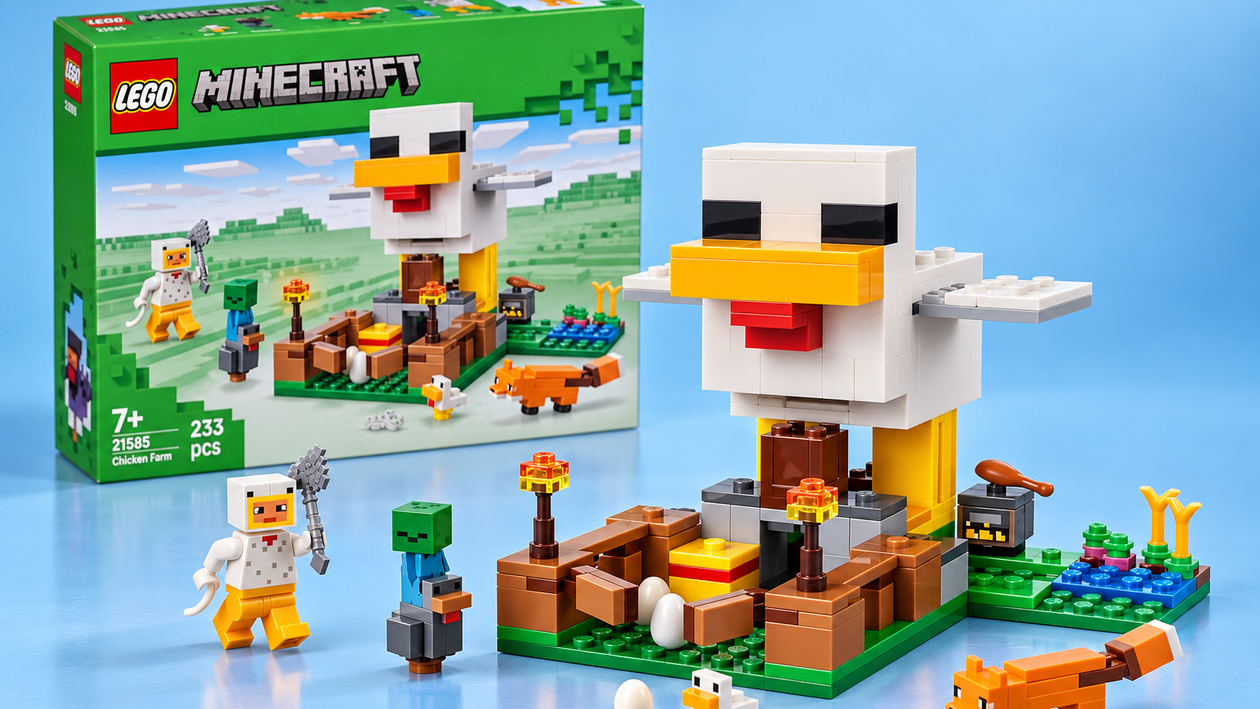 Immagine di LEGO Minecraft Fattoria di galline, un regalo da 18,50€ per chi ama i mob