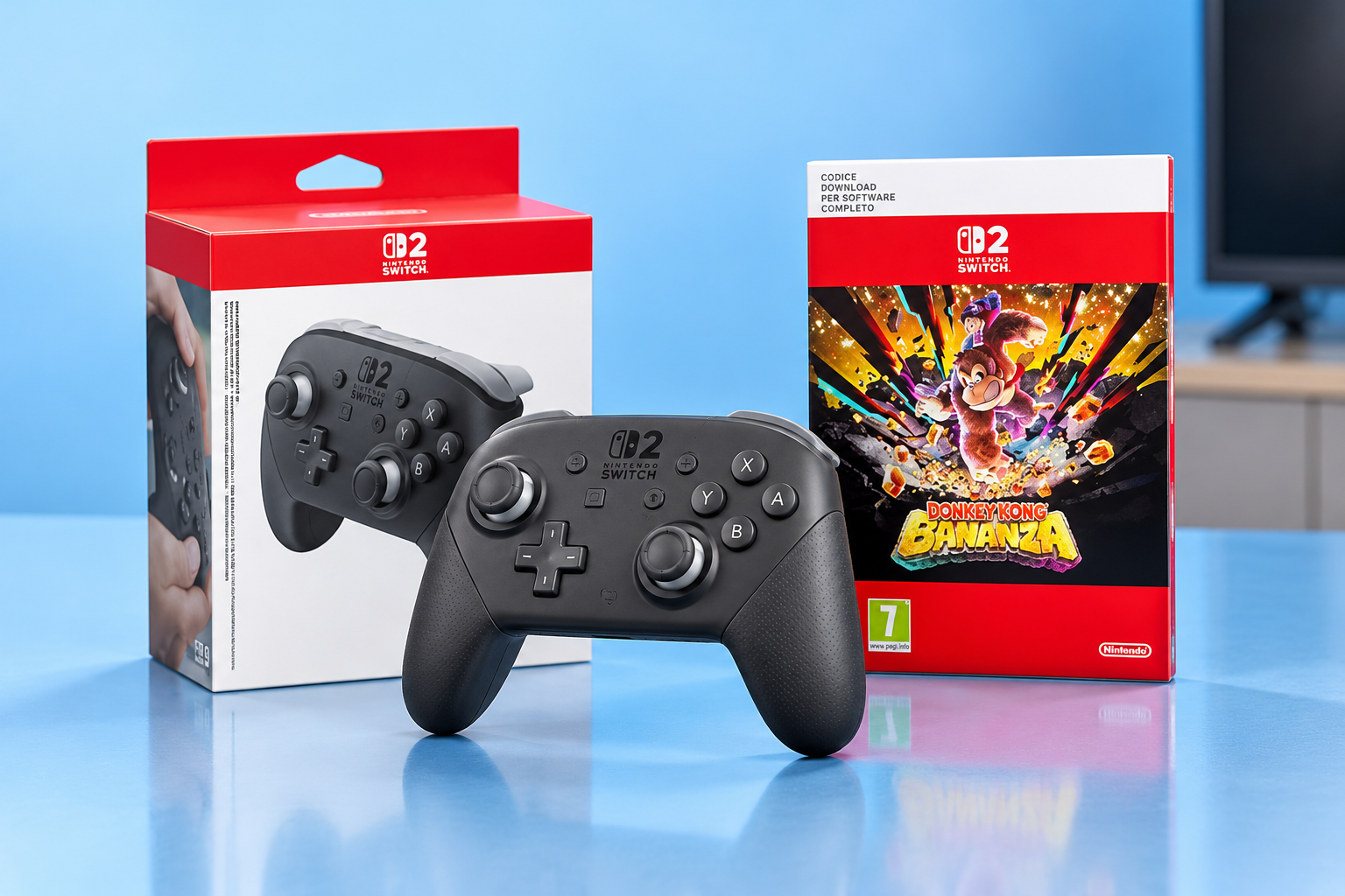 Nintendo Switch 2 Pro Controller e Donkey Kong Bananza, 136,98€ per giocare in TV