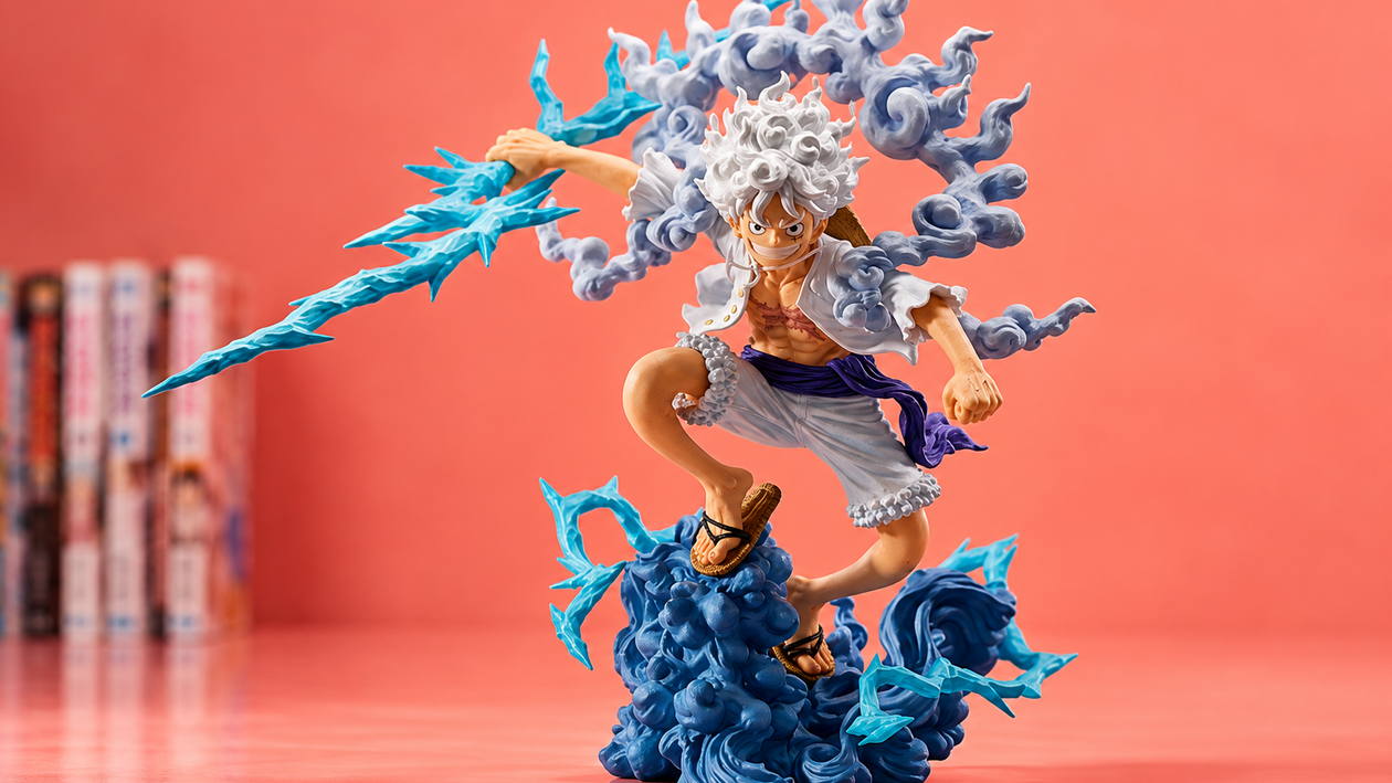 Immagine di Luffy Gear 5 da esporre: la statua One Piece da 22,1 cm costa 94,94€