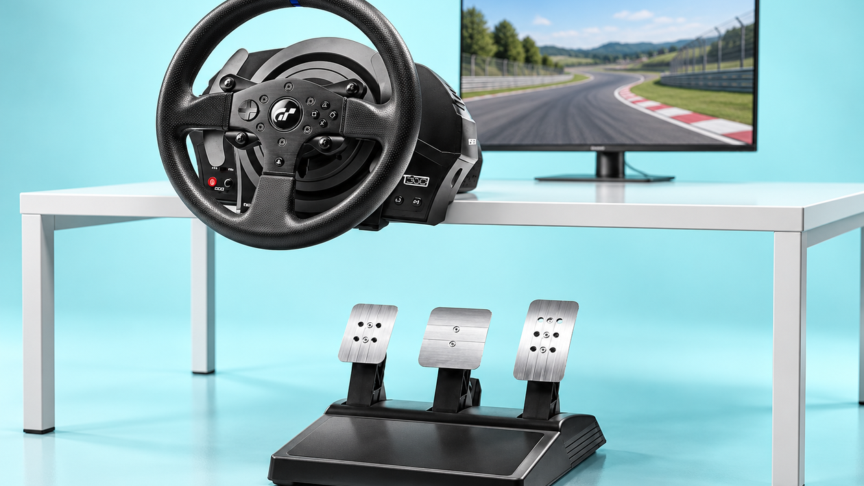 Immagine di Thrustmaster T300RS GT a 260,30€, tre pedali per lasciare il controller